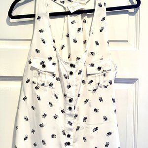 Yumi Kim 100% silk owl printed tank